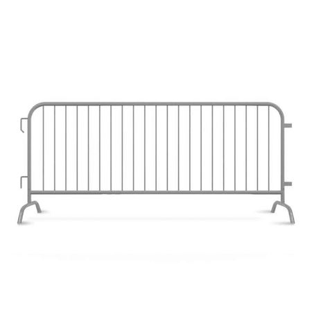 ANGRY BULL BARRICADES Interlocking Grey Barricade, Removable Bridge Feet, 8.5 ft. AC-HDX85-BR-GY